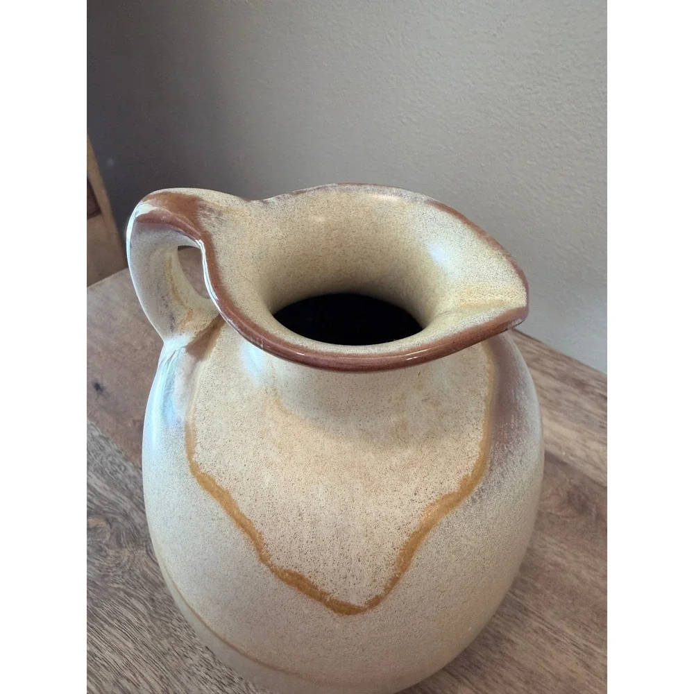 Vintage Frankoma Pottery Stoneware Pitcher Earth Tone Glaze Studio USA MCM